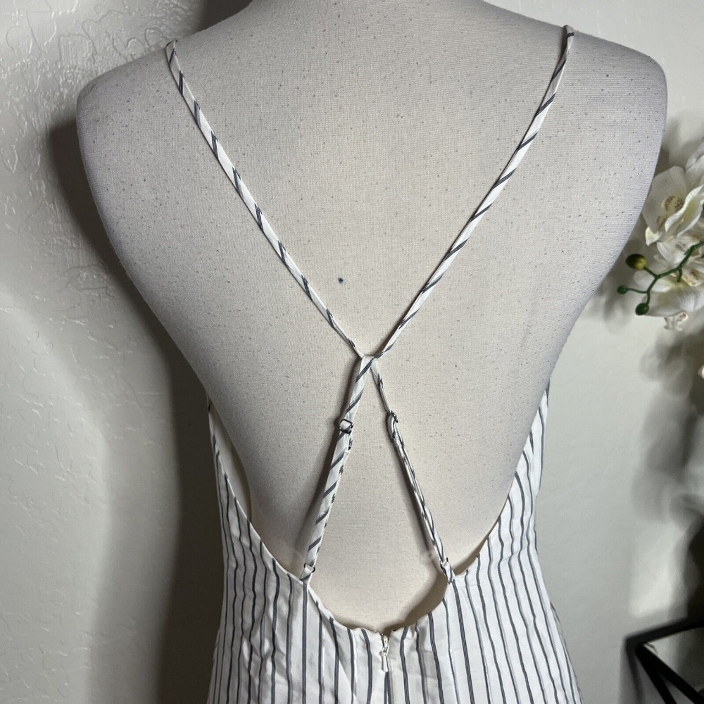 J Brand Satin Stripe Adeline Midi Dress Size Medium - Picture 8 of 10